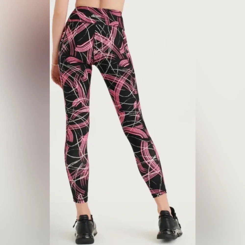 NWT DKNY Electric Shock Print High Waist Legging. - Picture 2 of 9